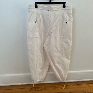 Athleta x Alicia Keys Windbreaker Cargo White Utility Pants Plus Size 20 Women's